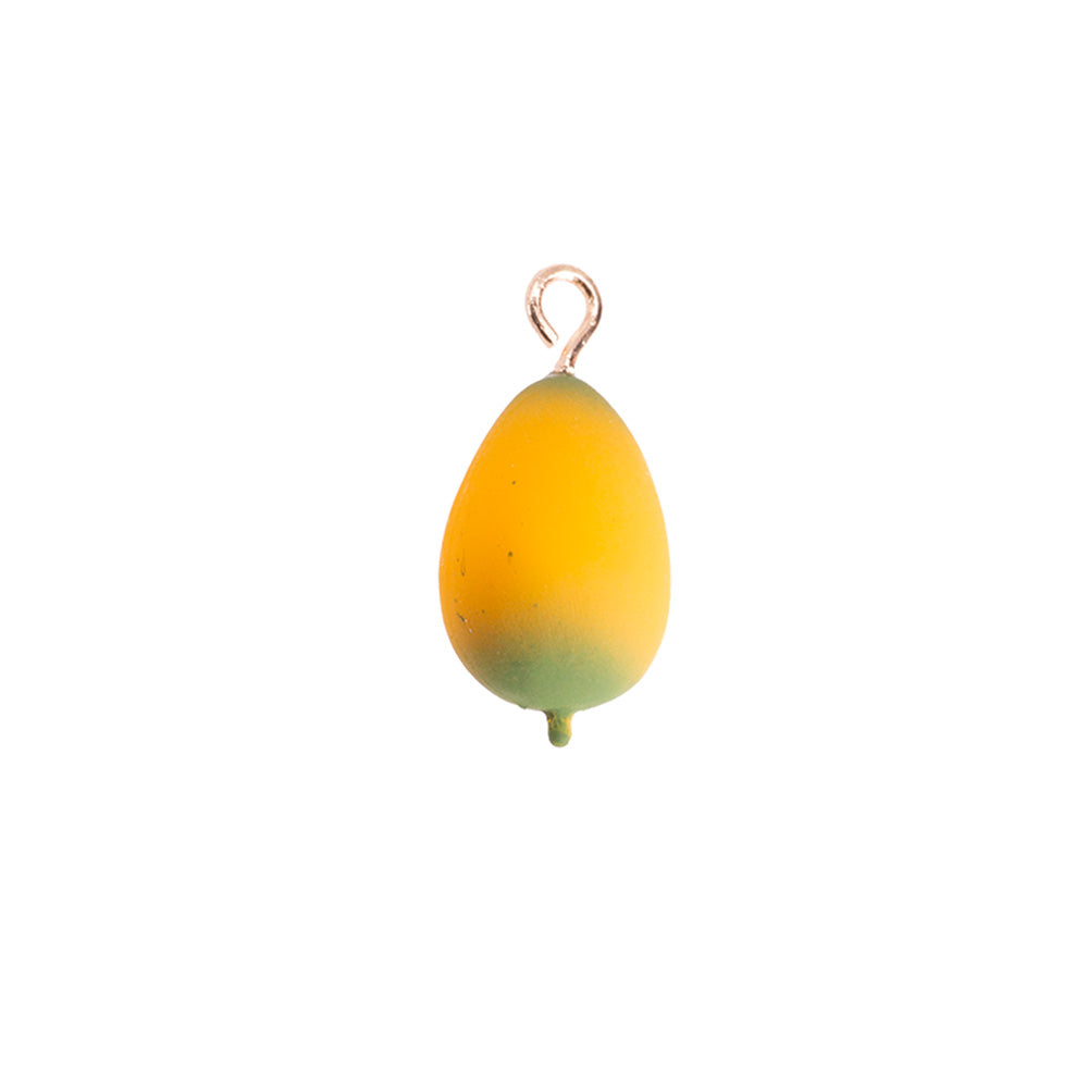 Dije Fruta Acrílico Mango 20x9.5mm Dorado