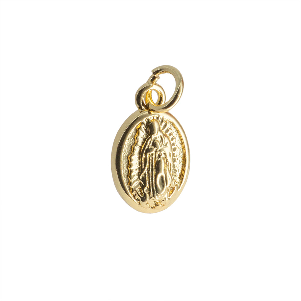 Mini Dije Oval Virgen de Guadalupe 13.5x8mm Dorado