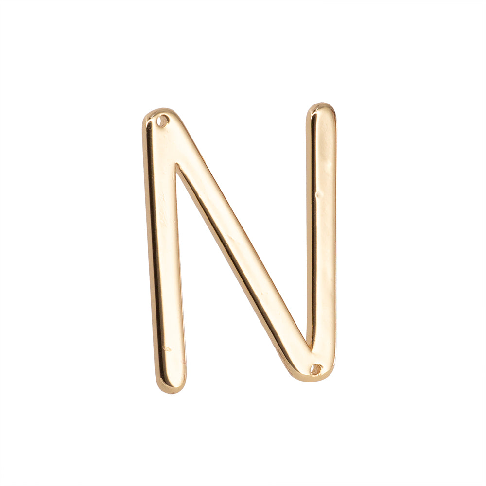 Dije Chapa Letra N 30x20mm Dorado