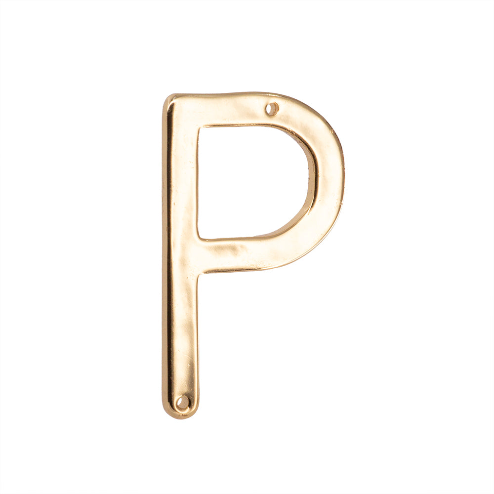 Dije Chapa Letra P 30x20mm Dorado