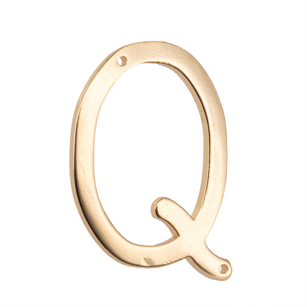 Dije Chapa Letra Q 30x20mm Dorado