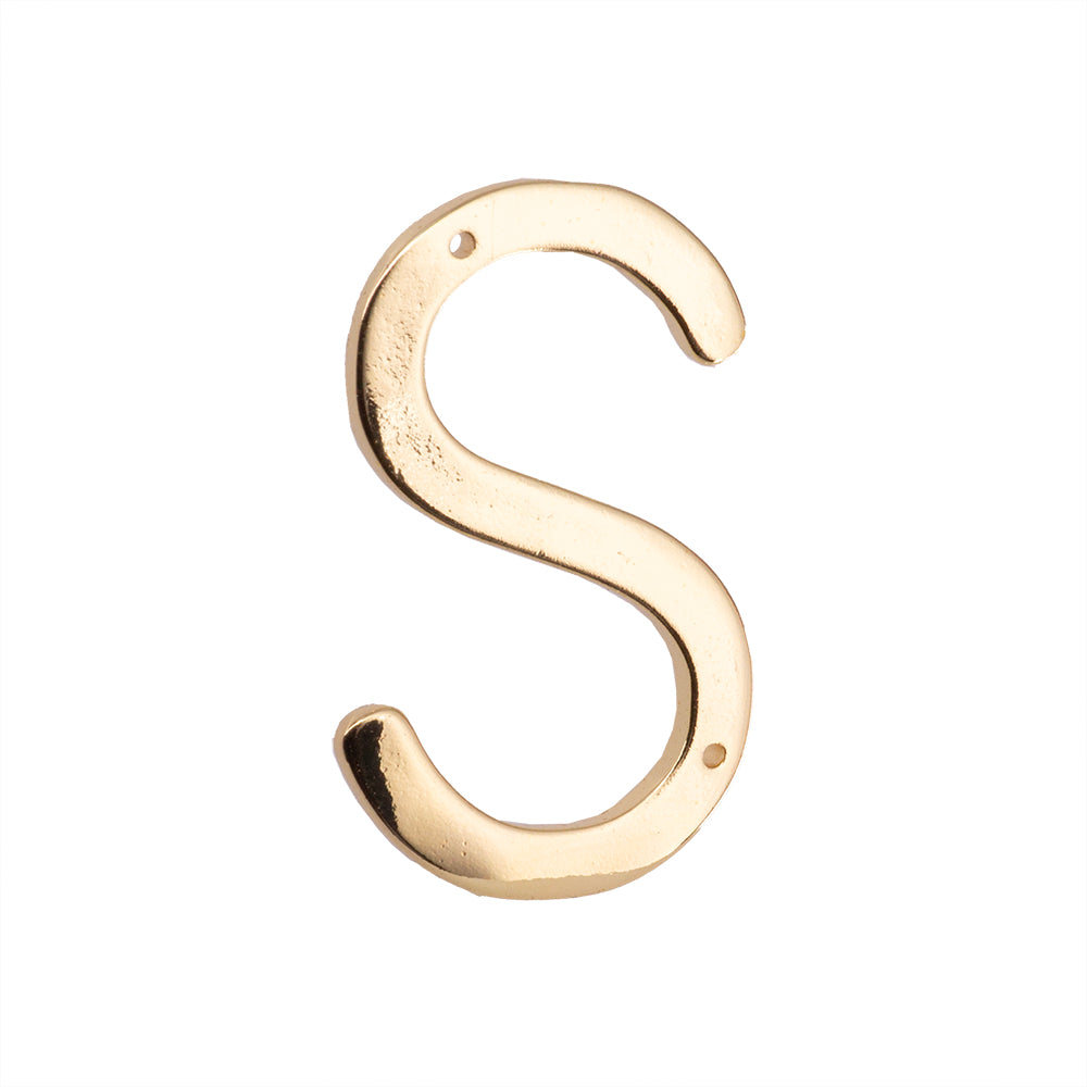 Dije Chapa Letra S 30x20mm Dorado
