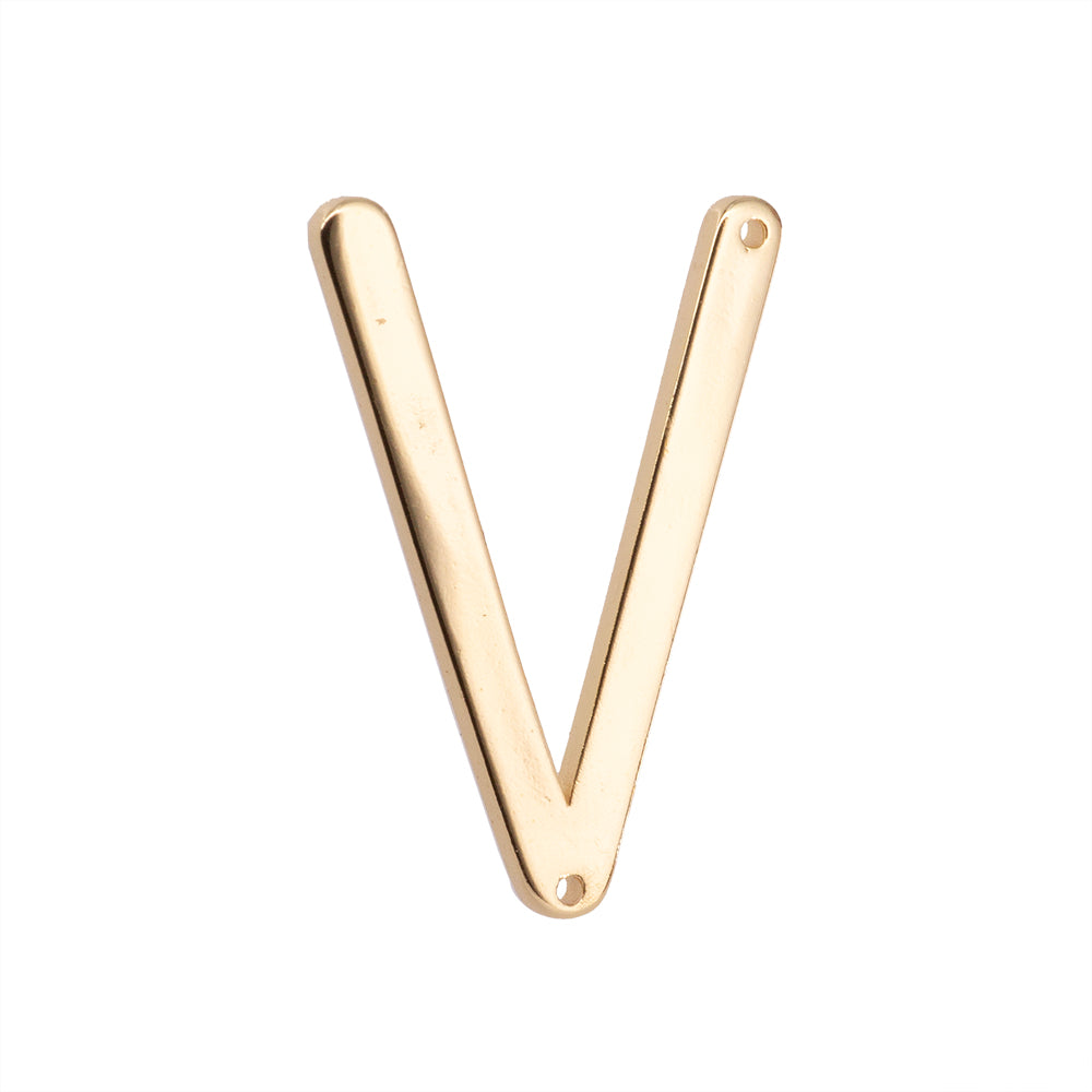 Dije Chapa Letra V 30x20mm Dorado