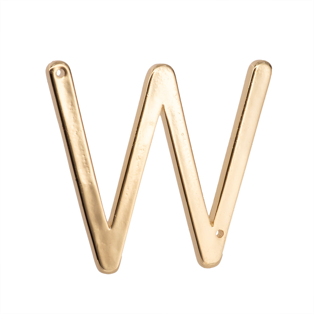 Dije Chapa Letra W 30x20mm Dorado