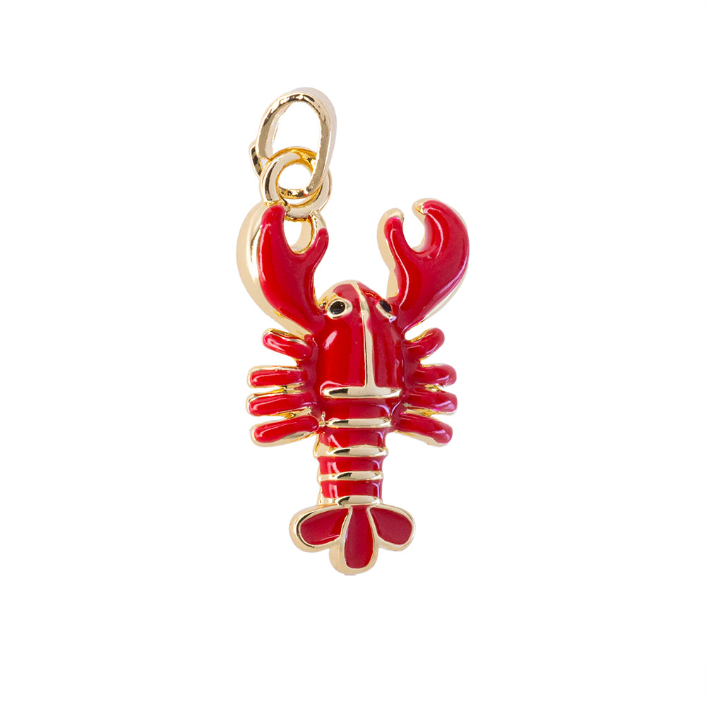 Dije Langosta Esmaltado Rojo 25.5x15mm Dorado