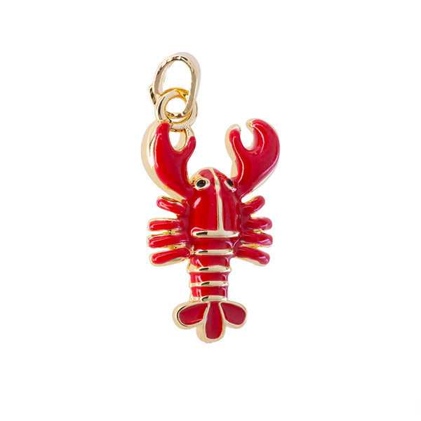 Dije Langosta Esmaltado Rojo 25.5x15mm Dorado