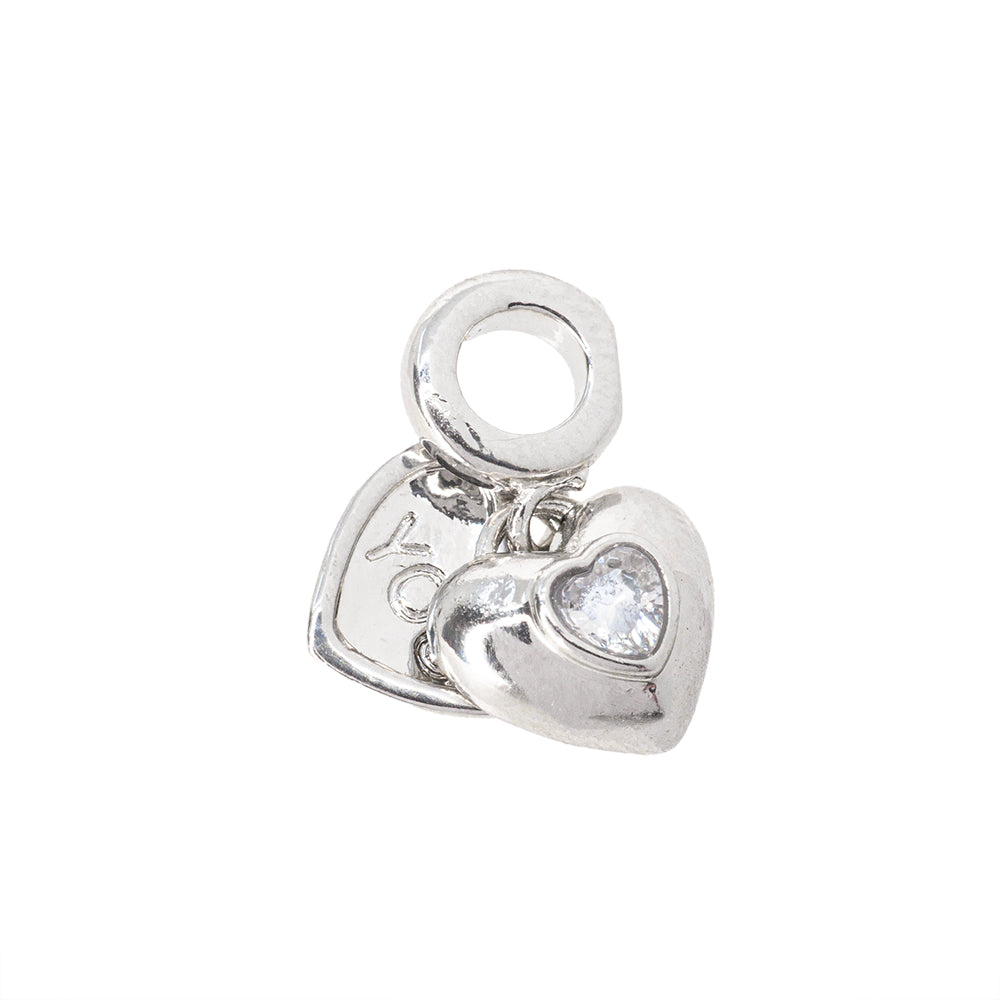 Dije Corazón con Circonia 11x2mm Plateado