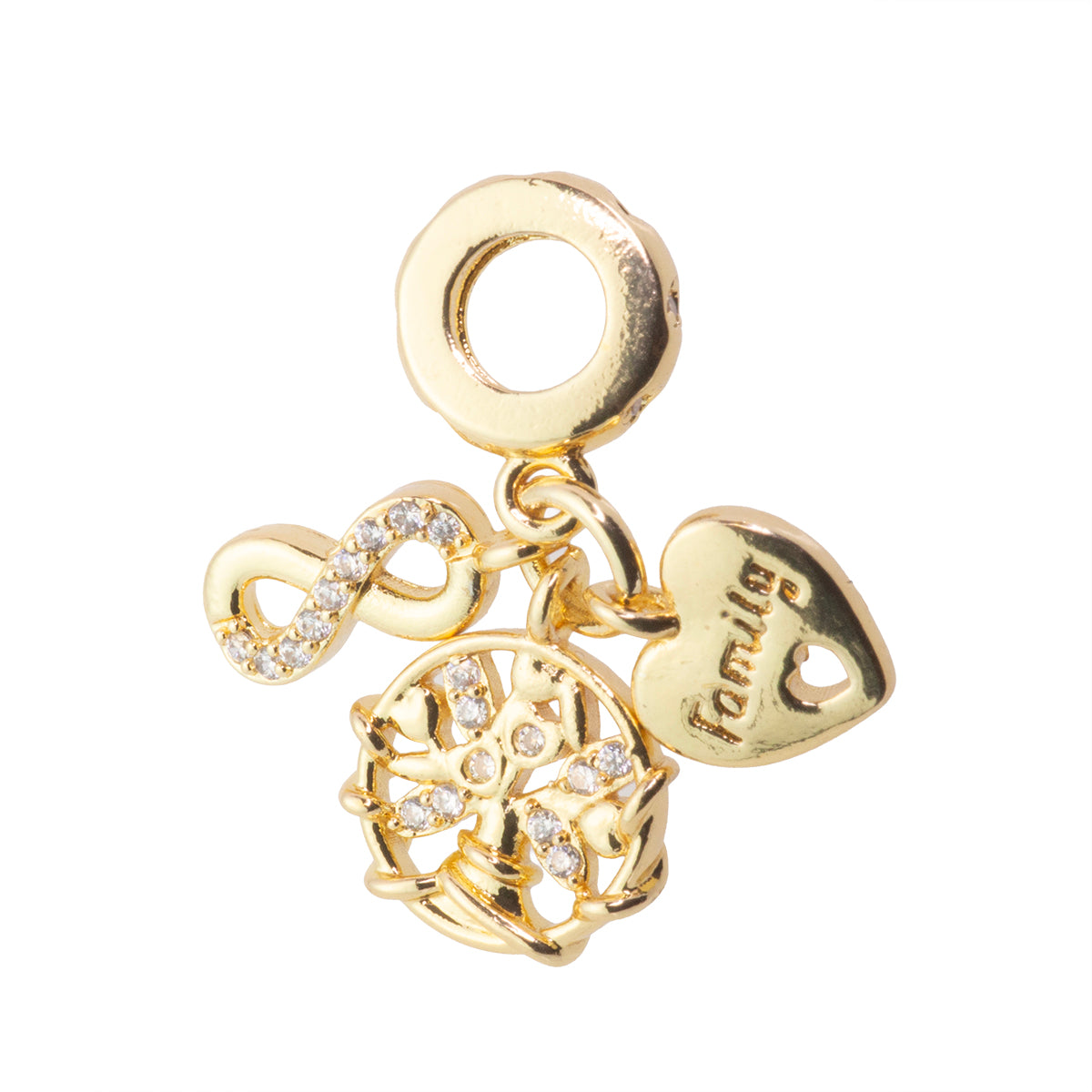Dije Infinito Corazón Árbol 11x2mm Dorado
