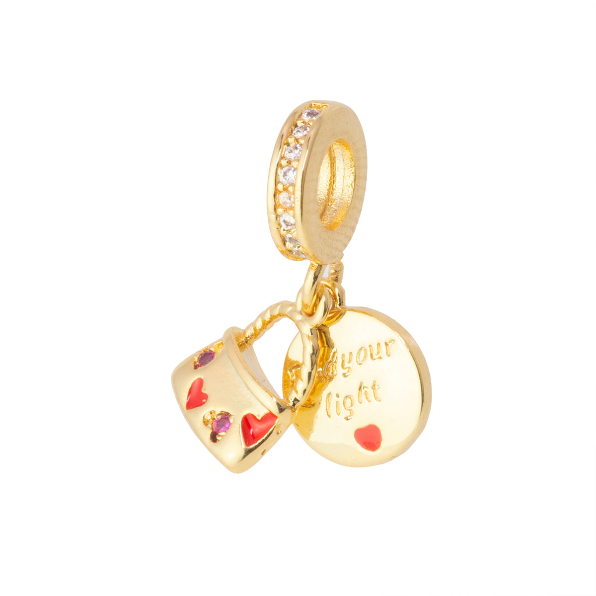 Dije Bolsa con Circonia 11x2mm Dorado