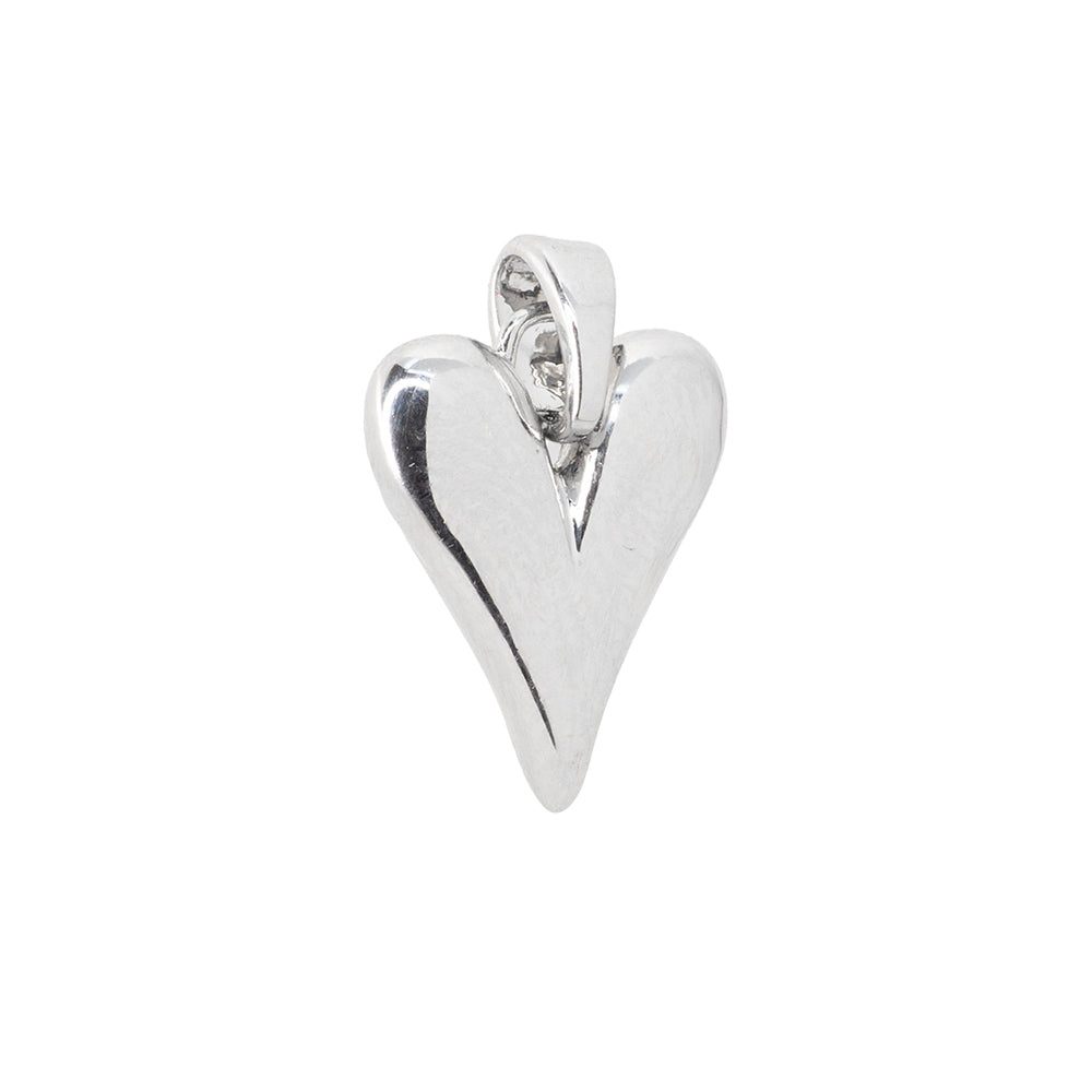 Dije Corazón Alargado 14.5x11mm Plateado