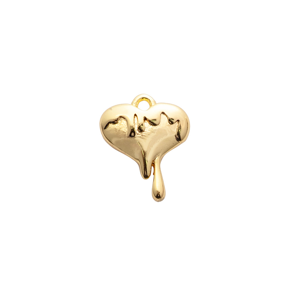 Mini Dije Corazón Derretido 11x9mm Dorado