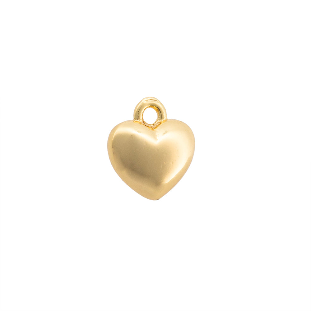 Mini Dije Corazón 8.5x7.5mm Dorado