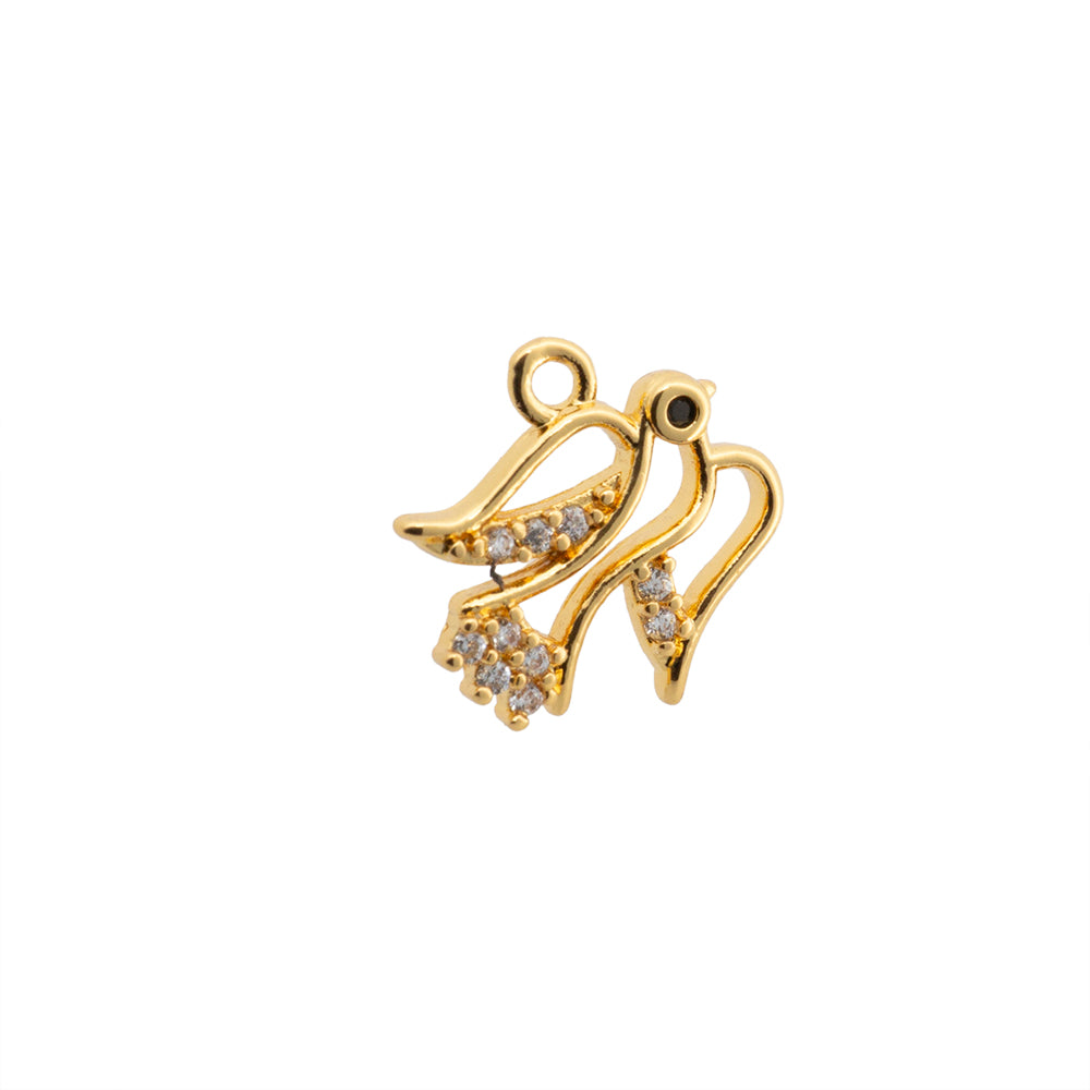 Mini Dije Paloma con Circonia 11x12mm Dorado