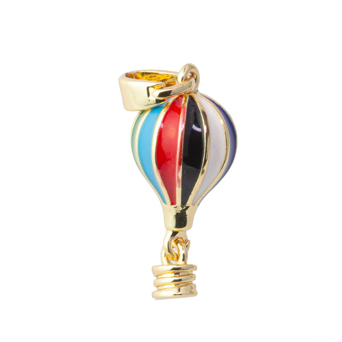 Dije Globo Aerostático Esmaltado 16.5x8.5mm Dorado