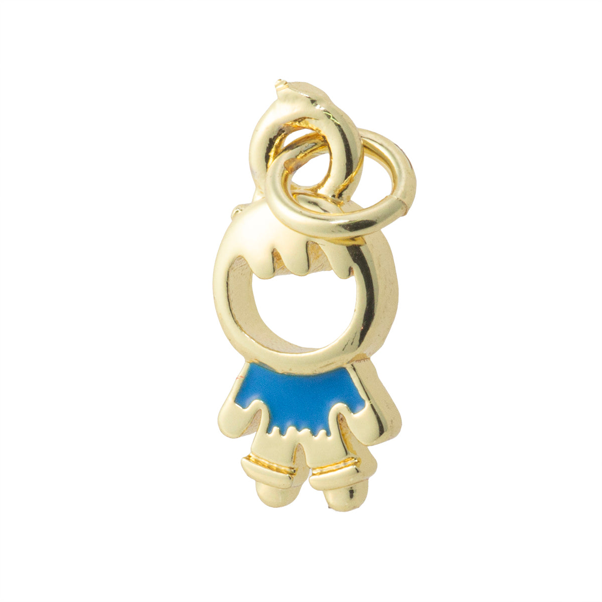 Dije Niño Esmaltado Azul 14x6.5mm Dorado