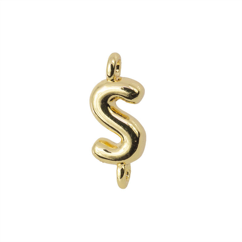 Mini Separador Letra Globo S 11.2x4.6mm Dorado