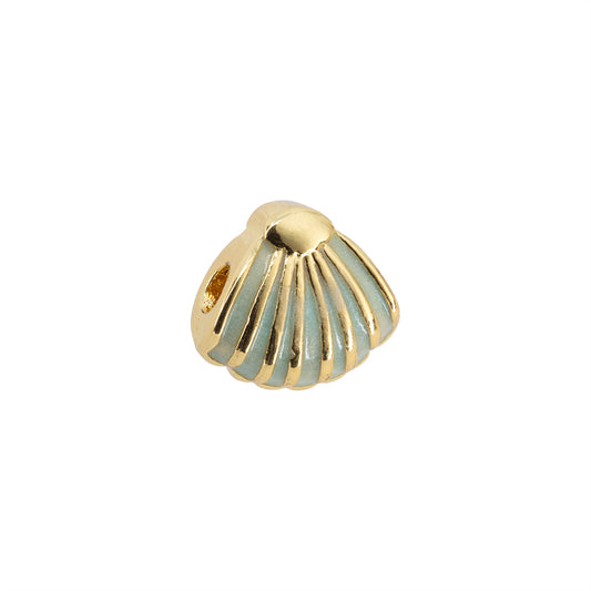 Separador Concha con Esmalte Azul 10x9mm Dorado