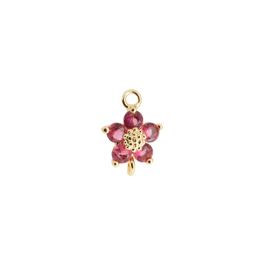Separador Flor Rosa 11x8mm Dorado