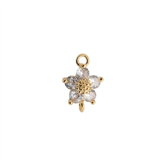 Separador Flor Blanco 11x8mm Dorado