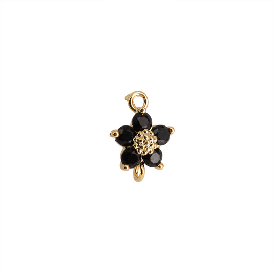 Separador Flor Negra 11x8mm Dorado
