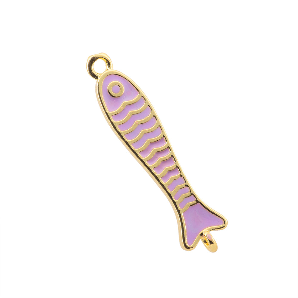 Separador Pez Esmaltado Lila 29x6mm Dorado