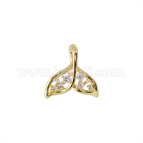 Dije  Cola Ballena con Circonia 16x17mm Blanco