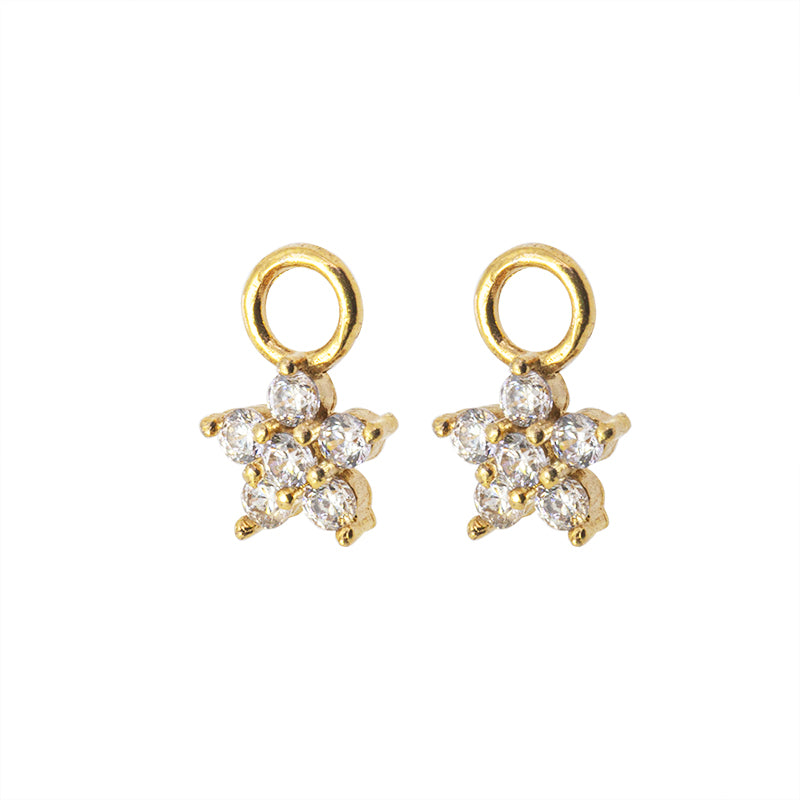 Dije Chapa con Circonia Estrella 8.3x5.5mm Dorado