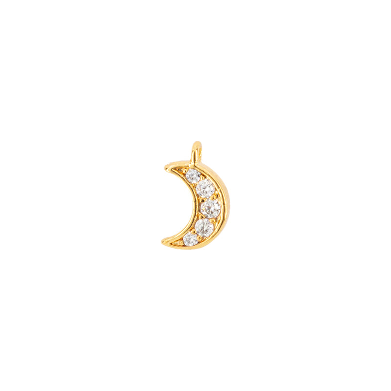 Dije Chapa con Circonia Luna 9x5.3mm Dorado