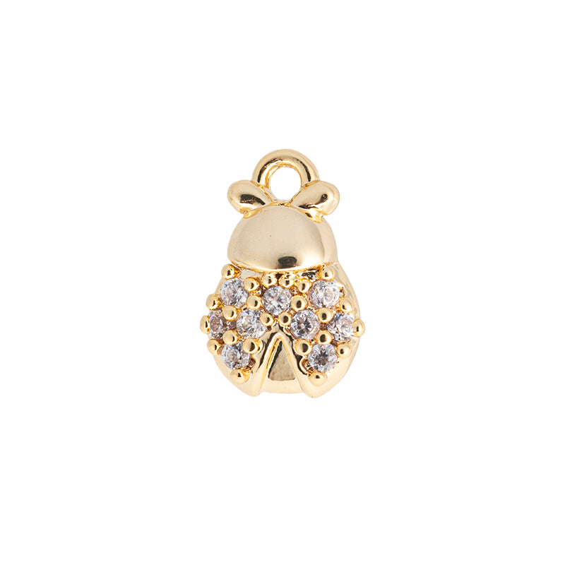 Dije Chapa con Circonia Catarina 10.6x7mm Dorado