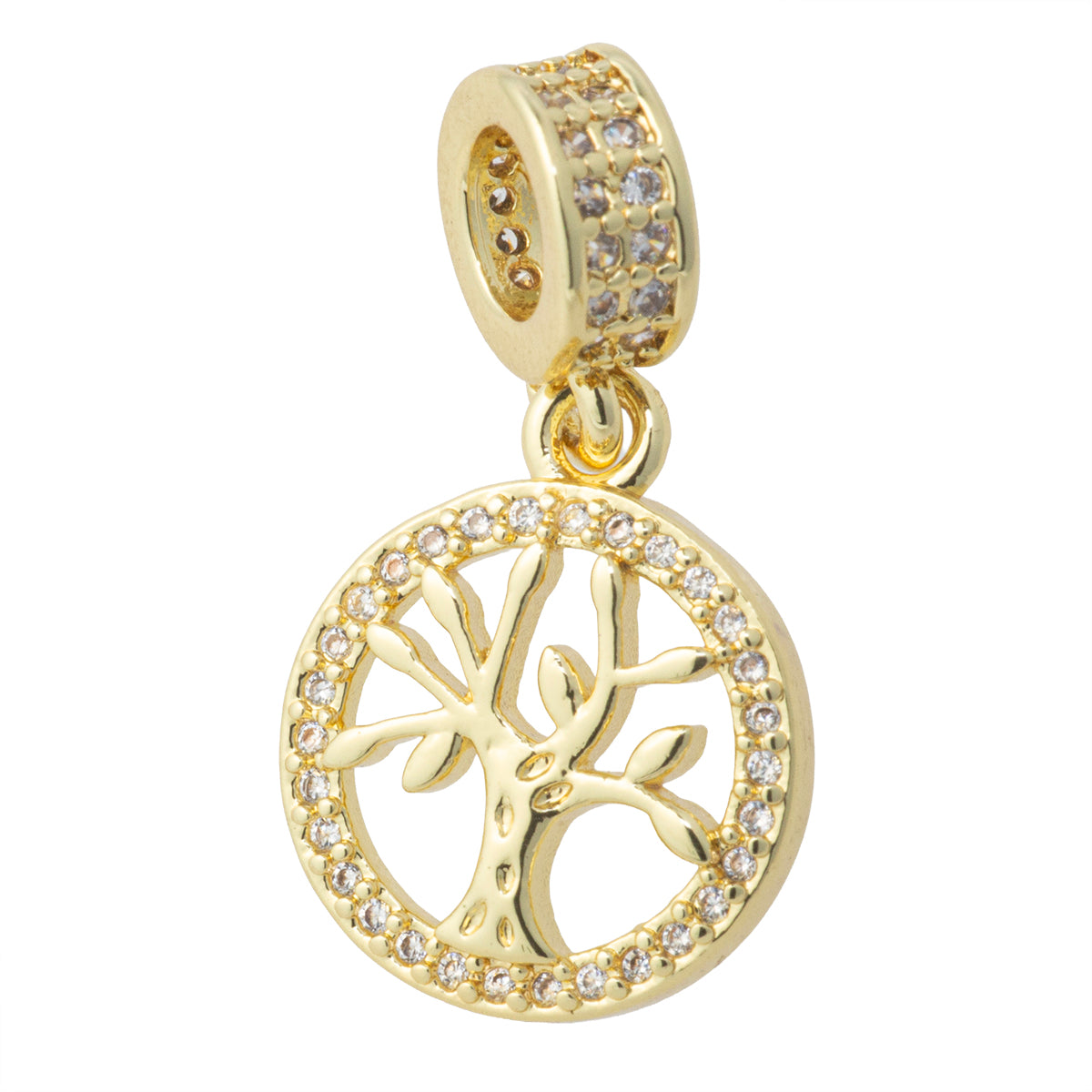Dije Árbol de la Vida con Circonia 13x10mm Dorado