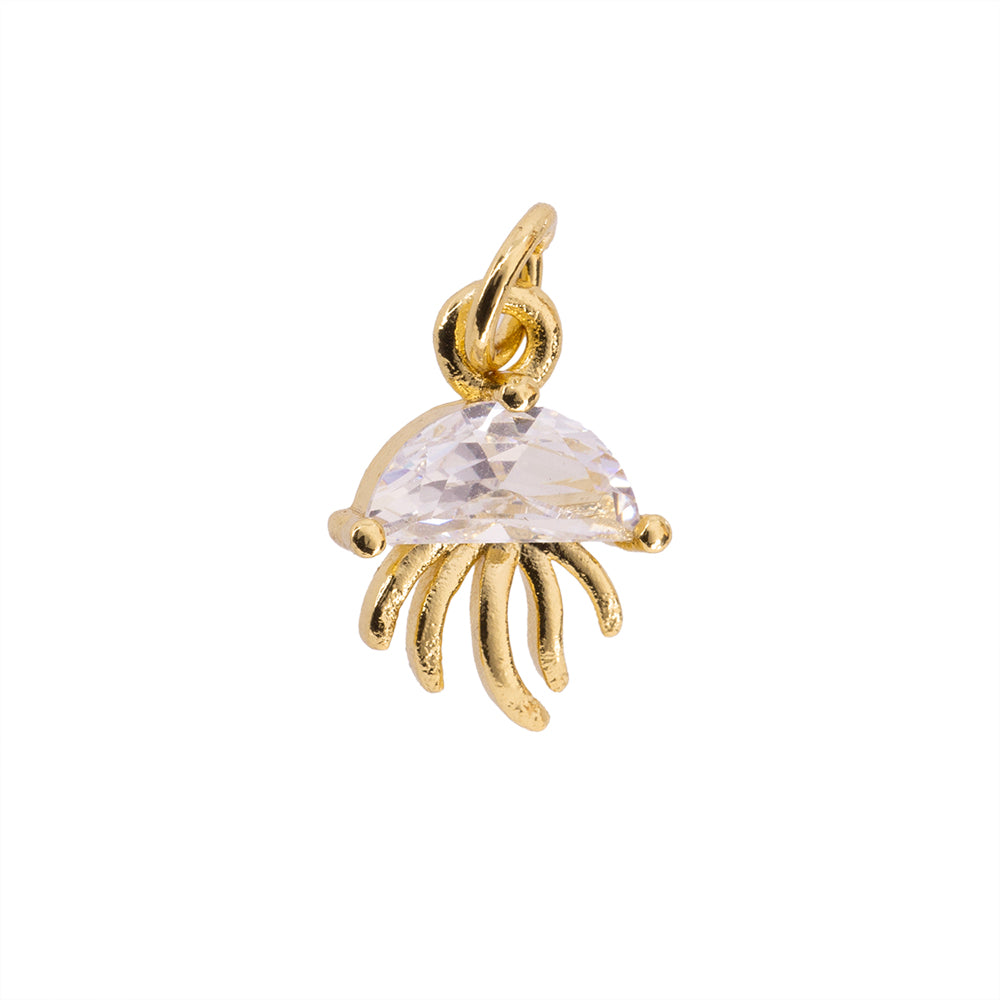 Dije Medusa con Circonia 13x9.5mm Dorado