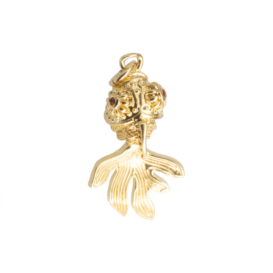 Dije Pez Coi con Circonia 26x8.5mm Dorado