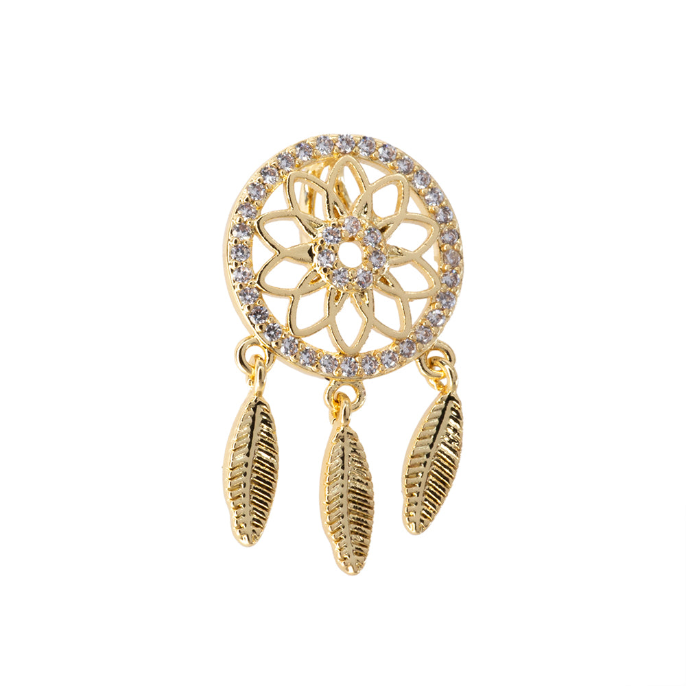 Dije Atrapasueños con Circonia 16x14mm Dorado