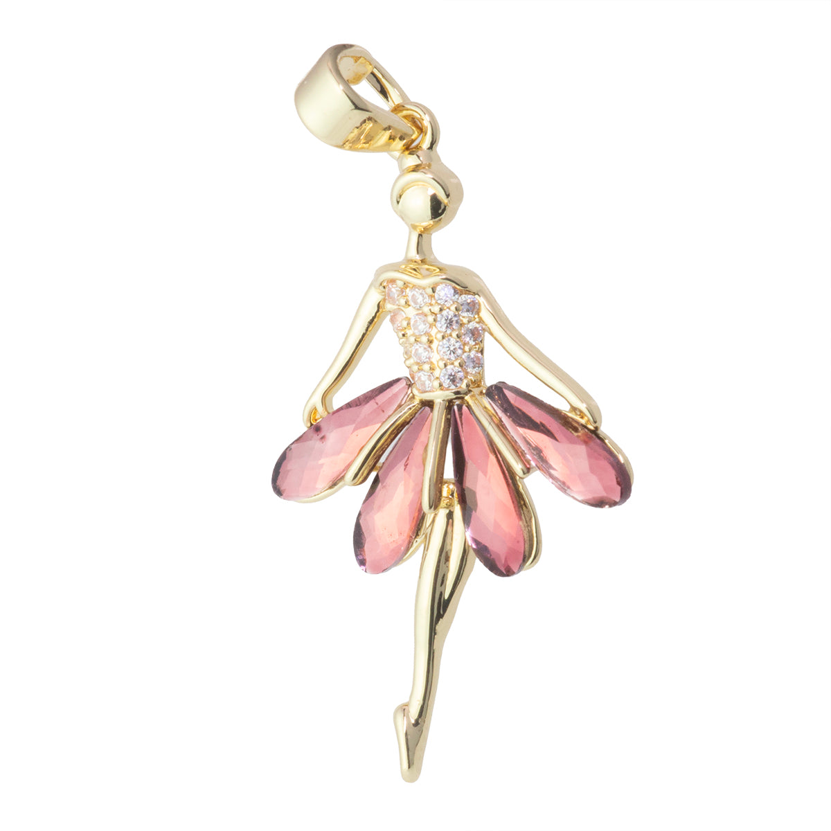 Dije Bailarina con Circonia 30x17mm Dorado