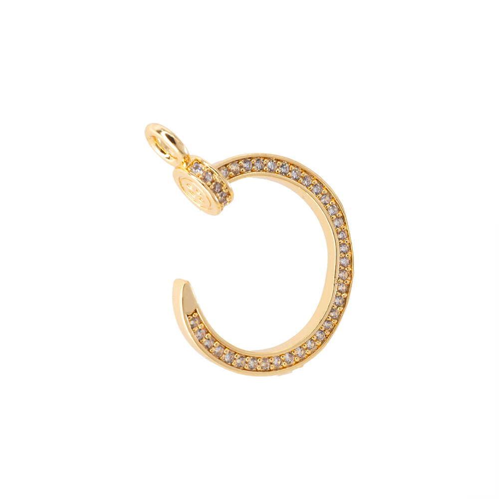 Dije O con Circonia 24x18mm Dorado