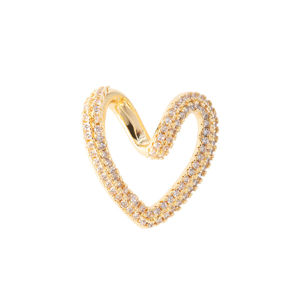 Dije Corazon con Circonia 19x21mm Dorado