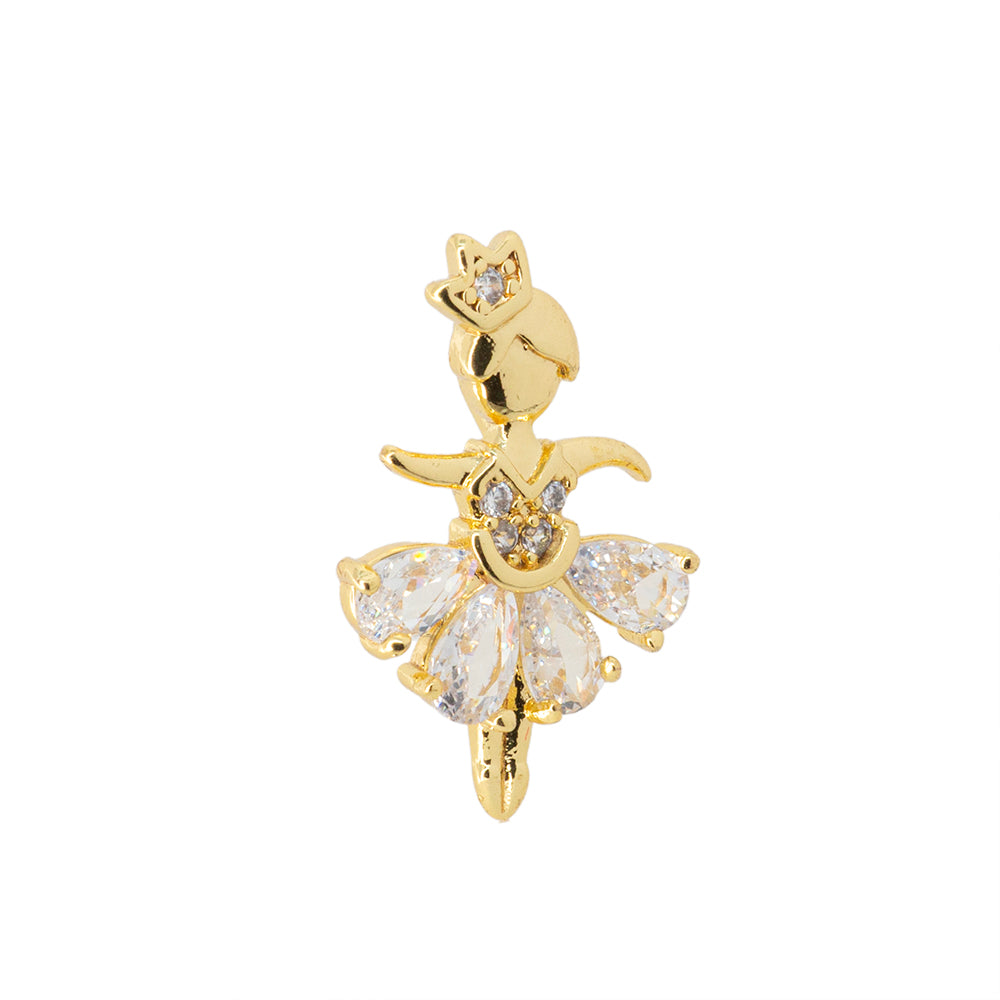 Dije Bailarina con Circonia 20.5x13mm Dorado