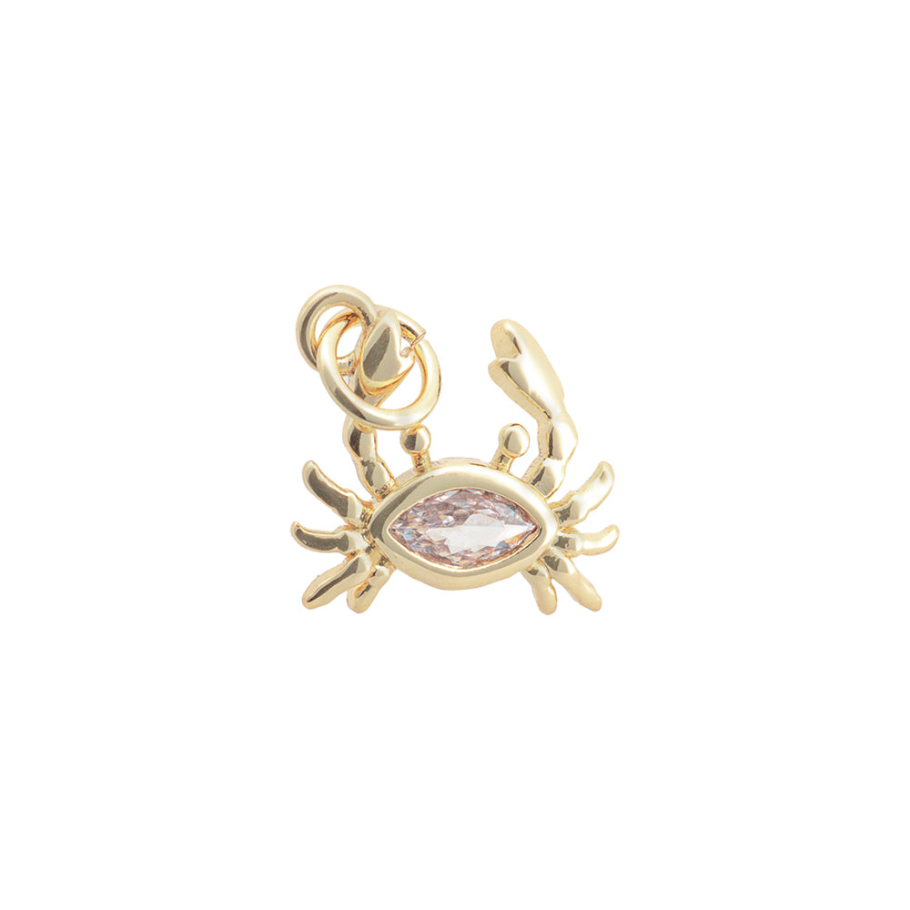 Dije Cangrejo con Circonia 11.5x13mm Dorado