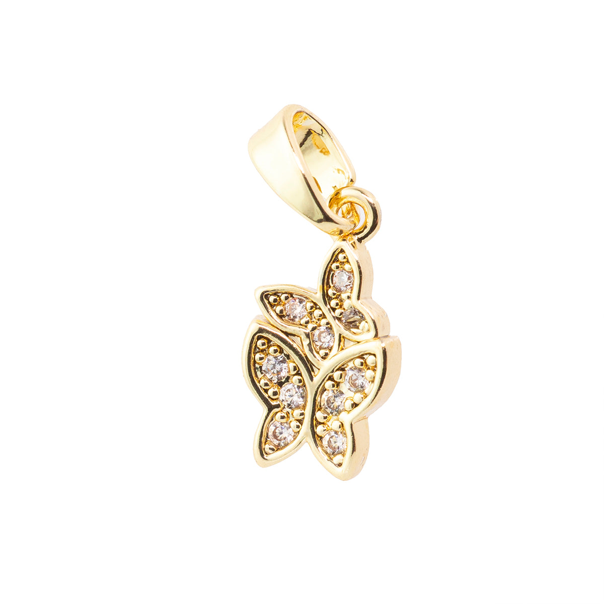 Dije Mariposa con Circonia 13x7mm Dorado