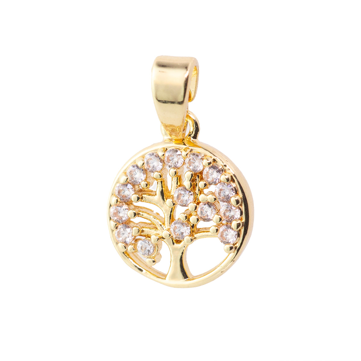 Dije Árbol de la Vida con Circonia 11.5x10mm Dorado