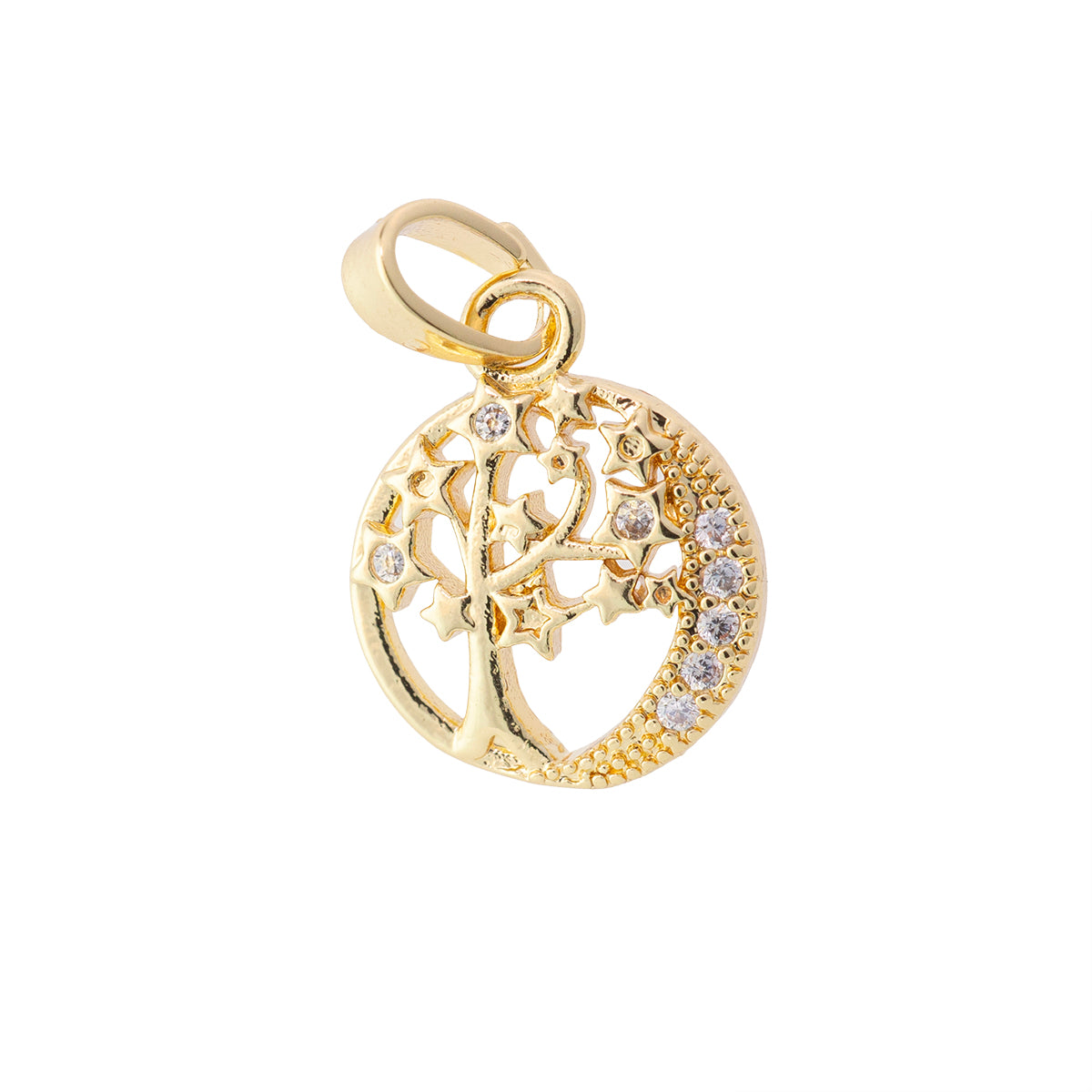 Dije Árbol de la Vida con Circonia 14x11.5mm Dorado
