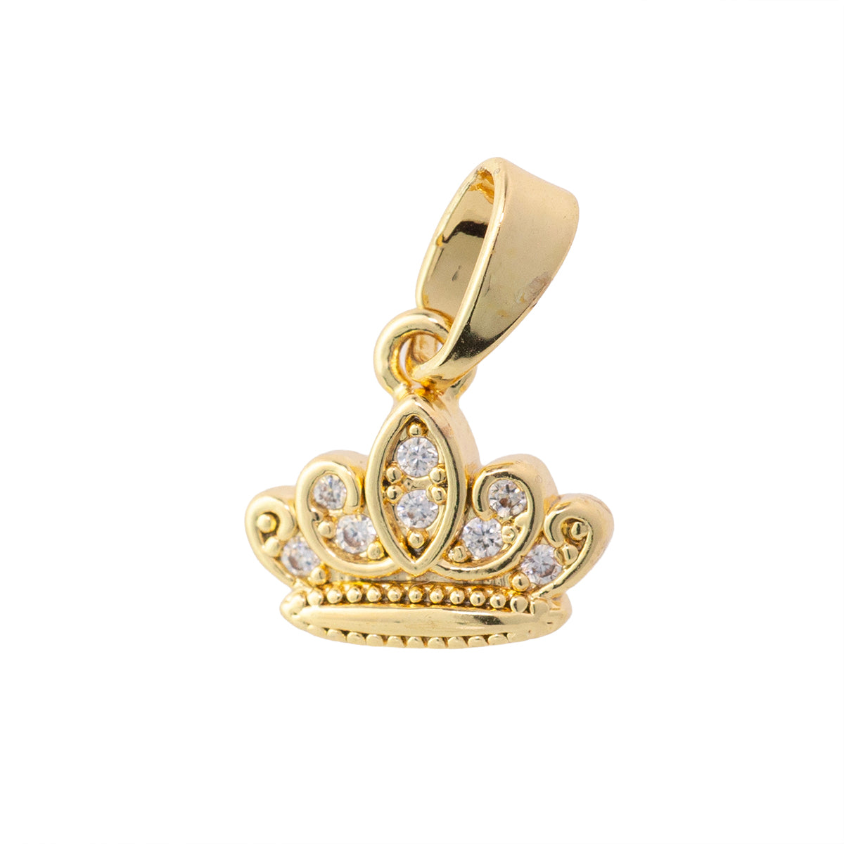 Dije Corona con Circonia 9x9.5mm Dorado