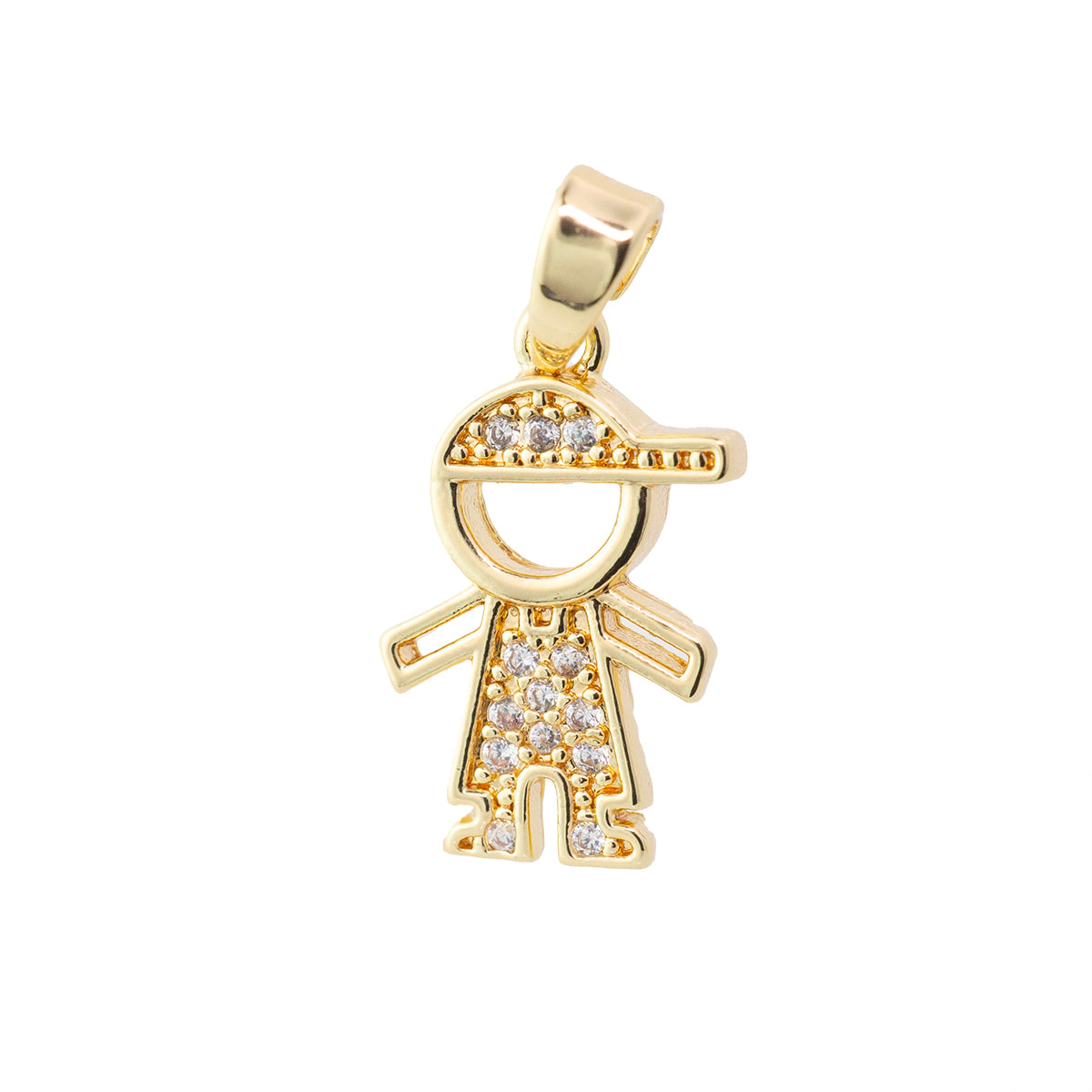 Dije Niño con Circonia 15x9mm Dorado