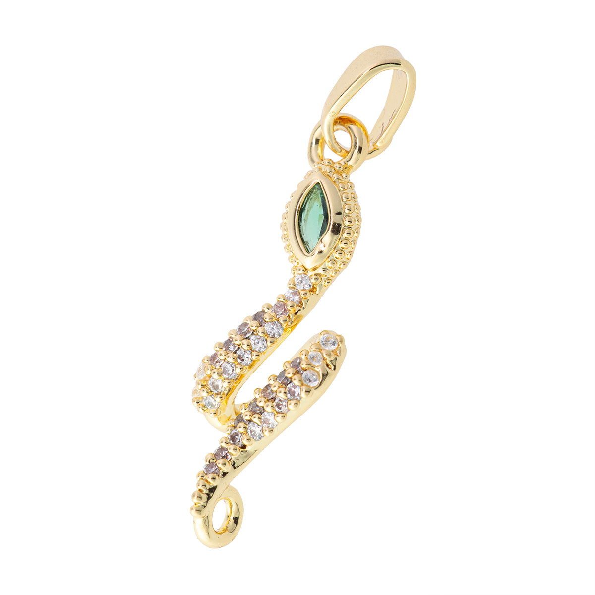 Dije Serpiente con Circonia 23.5x7mm Dorado