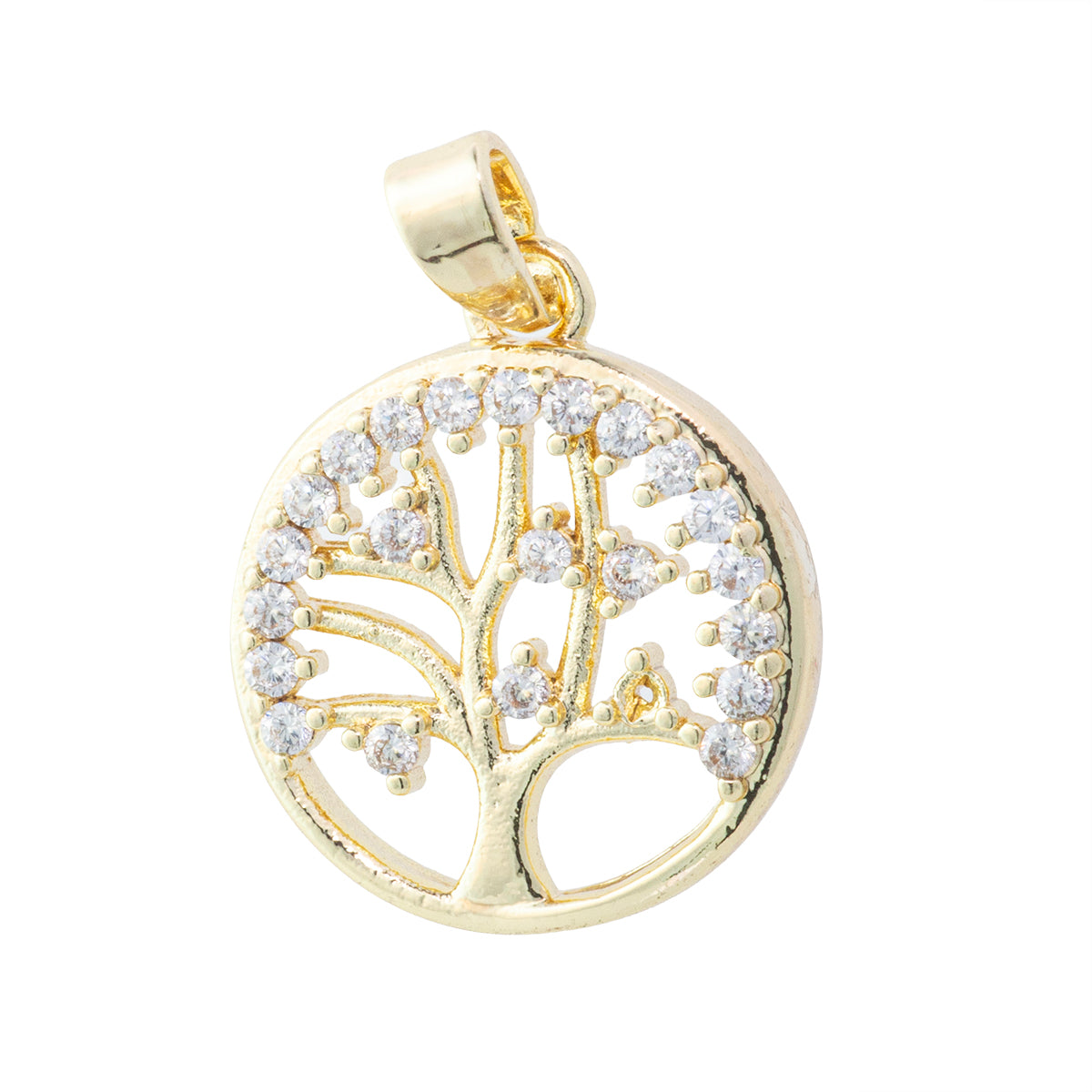Dije Árbol de la Vida con Circonia 16.5x14mm Dorado
