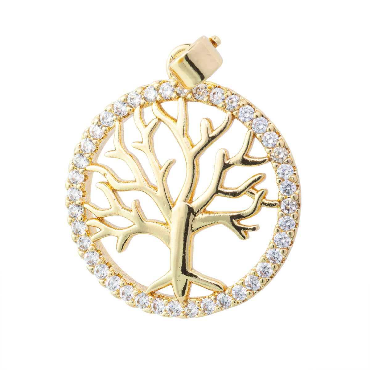 Dije Árbol de la Vida con Circonia 20x18mm Dorado