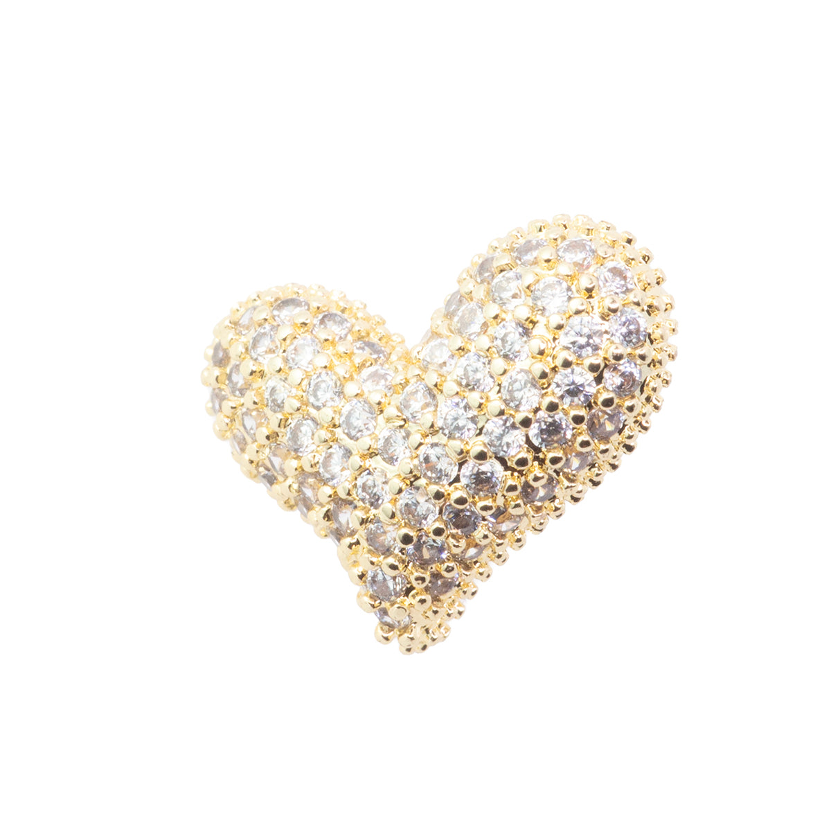 Dije Corazón con Circonia 14.5x11mm Dorado