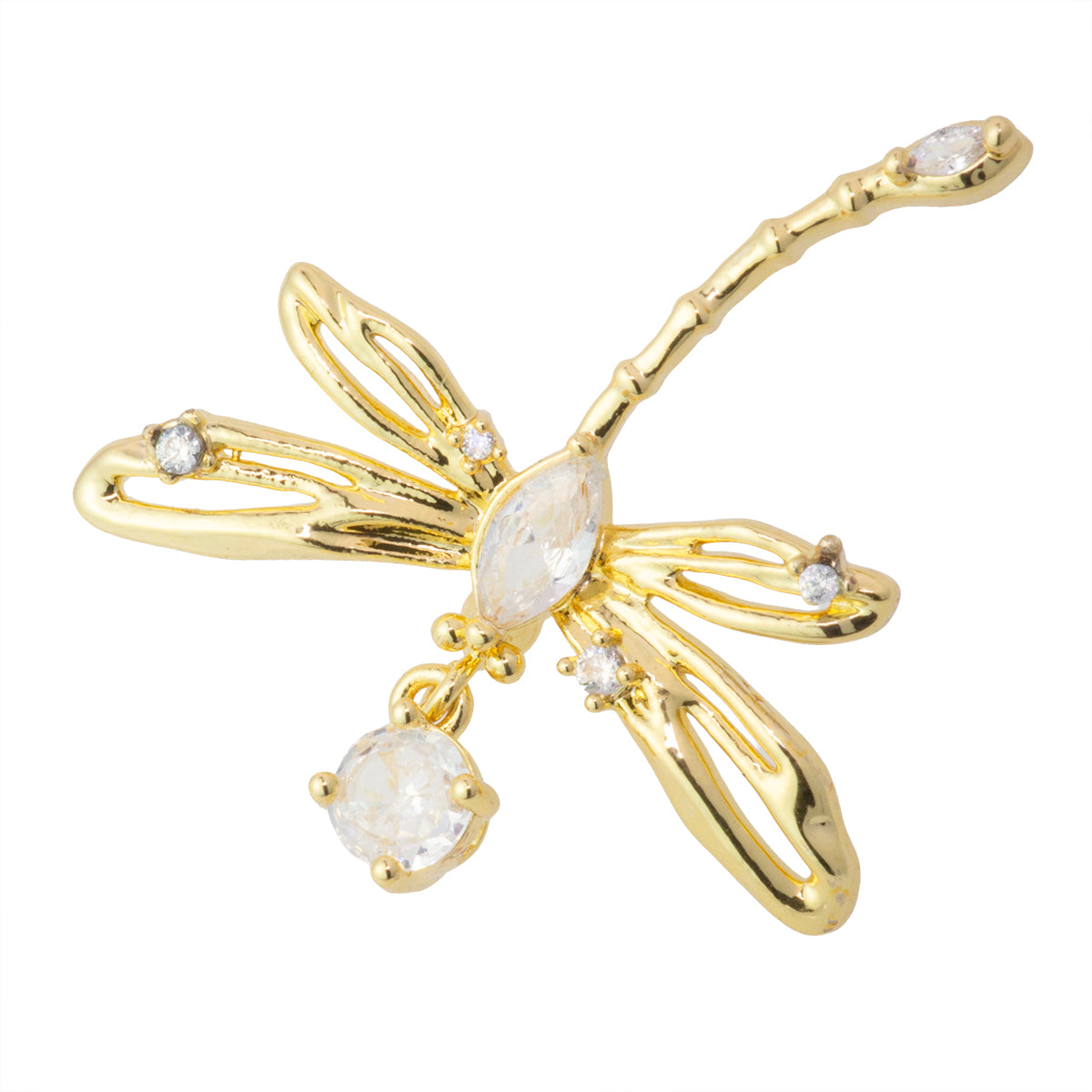 Dije Libélula con Circonia 30x28.5mm Dorado
