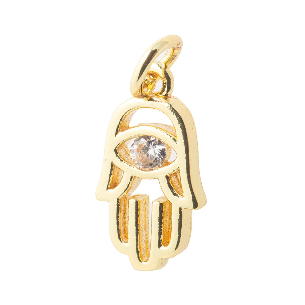 Dije Mano con Circonia 14x8mm Dorado