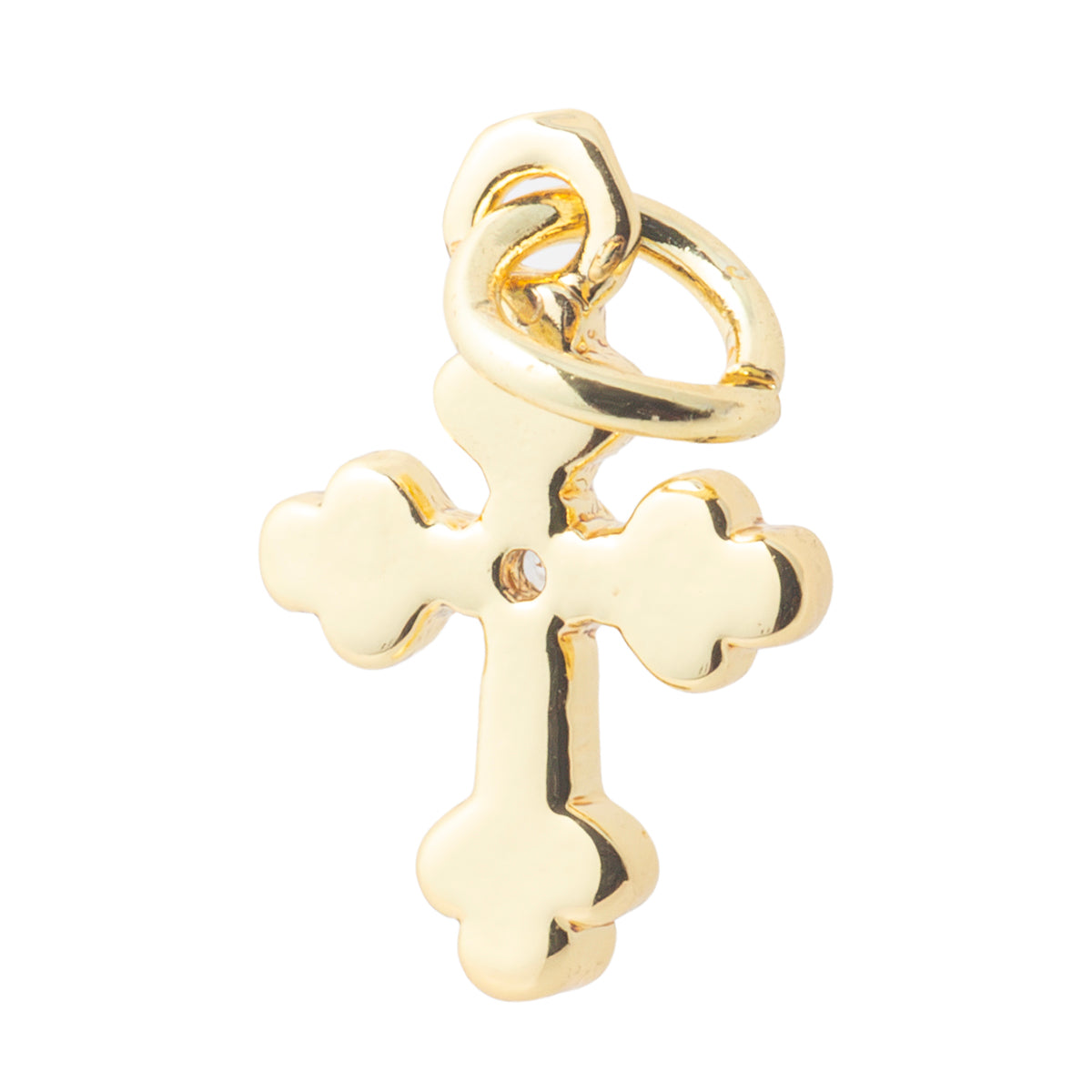 Dije Cruz con Circonia 13x8.5mm Dorado